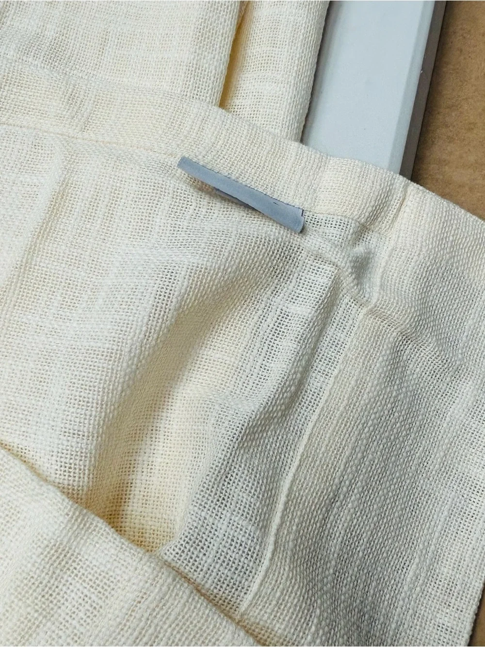 NWT QUINCE Set Of 2 48x96 Cotton Sheer Curtains Ivory 9315